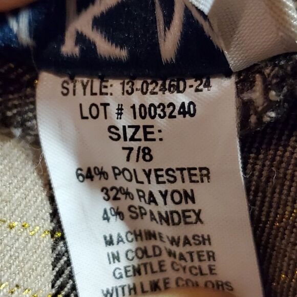 Plaid Checked Bermuda Shorts Brown & Cream 3 Button M.K.M. Designs Sz. 7/8 - Picture 7 of 8